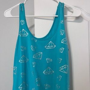 No Boundaries Teal Shimmer Accent Tank Top